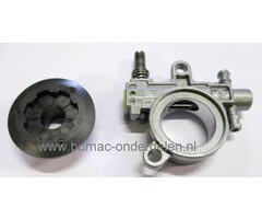Oliepomp met Doseerschroef voor Stiga SP402 - SP422 - SP442, Castelgarden XC40P - XC42P - XC44P, Mountfield MC4016 - MC4018, Alpina P402S - P422S - P442S, Kettingzaag, Motorzaag, Olie Pomp met Doseer Schroef, Castel Garden