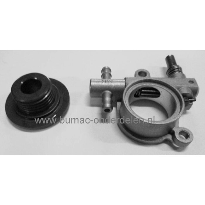 SP402 - SP422 - SP442 - XC40P - XC42P - XC44P - MC4016 - MC4018 - P402S - P422S - P442S, Oliepomp met Doseerschroef voor Kettingzaag, Motorzaag van Castelgarden - Mountfield - Stiga - Alpina, Olie Pomp met Doseer Schroef, Castel Garden