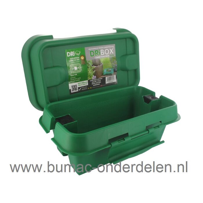 Spuitwater Dichte Box voor Verlengkabels - Opladers - Transformators - Kerstversiering - Verdeeldoos - Tijdklok of een Haspel om het te verdelen, Compleet Spuitwaterdicht ( tot 12,5 Ltr / Min) dus Spatwaterdicht - Stofdicht en Vorstbestendig Dribox