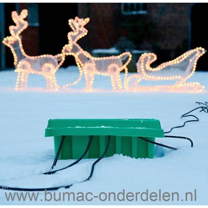 Box voor Waterdichte en Veilige Stroomverdeling, Waterdichte Kabelbox met 5 uitgangen of Ingangen, Dribox voor Tuin Verlichting - Verbouwen - Vakantie - Grasmaaien - Hogedrukreiniger - Scootmobiel - Robotmaaier