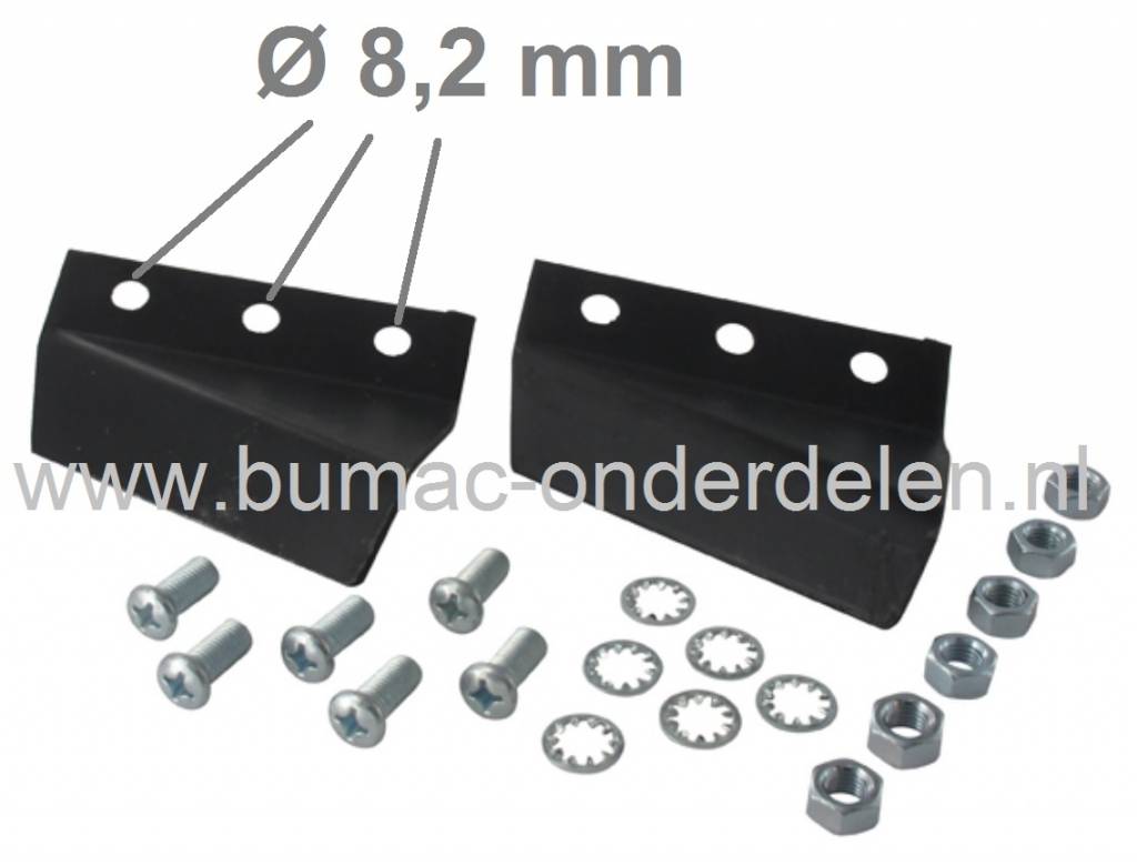 Windvleugels voor 510356 Maaimessen SNAPPER, Mestip Set van 2 Stuks met Schroeven en Moeren, Gravely, Ariens, Simplicity, Murray, Noma, Snapper Gazonmaaiers, Benzinemaaiers, Zitmaaiers, Tuintrekkers onderdeel