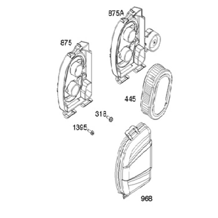 Luchtfilter voor Briggs en Stratton Motor op Grasmaaier Series 550E, Series 575EX en beginnend met Modelnr 09P, Spirit B&S Luchtfilter voor Grasmaaier, Grasmachine, Verticuteermachine, Tuinfrees