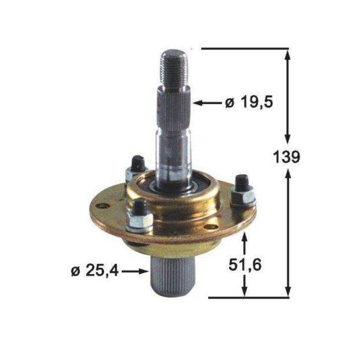 Mesas met Lagerhuis en lagers Compleet voor MTD - Yardman - Wolf - Cub Cadet - White en Bolens Zitmaaier onderdeel