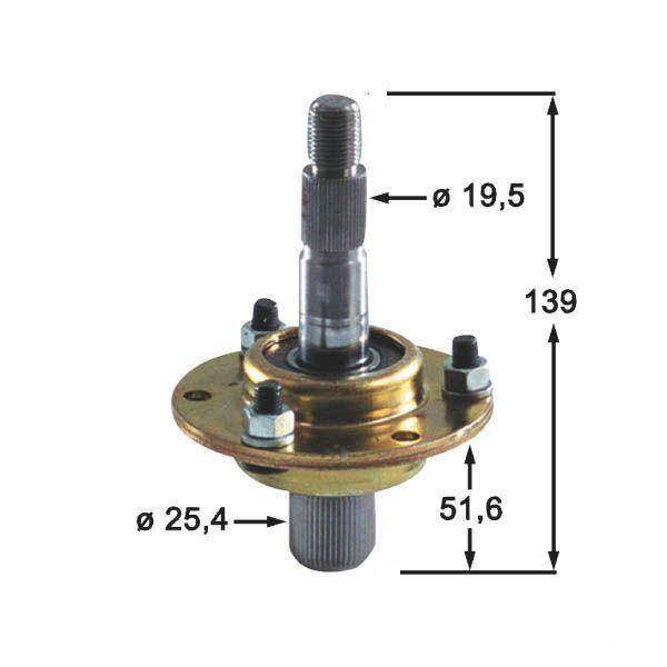 Mesas met Lagerhuis en lagers Compleet voor MTD - Yardman - Wolf - Cub Cadet - White en Bolens Zitmaaier onderdeel