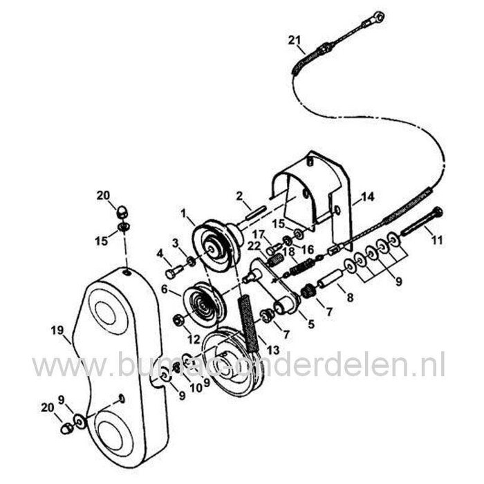 V snaar voor Verticuteermachine van Viking RL455B en Tielbürger TV510, Snaar voor Aandrijving van de Verticuteermessen