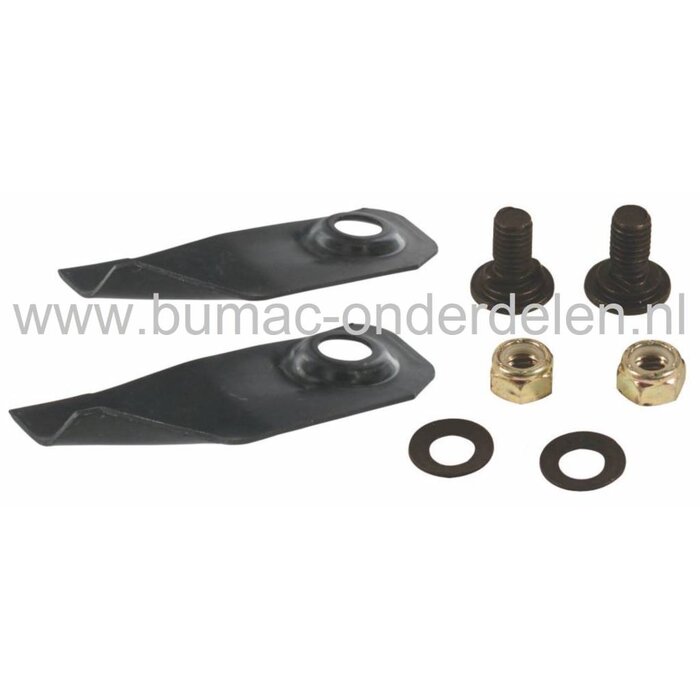 Mestips 12,3 Cm Victa Series 70 en 80 Grasmaaiers, Set van 2 Maaimessen met Bouten en Moeren voor VICTA Benzinemaaiers, Loopmaaiers, Gazonmaaiers, Messet van 2 Stuks voor Victa Series 70 & 80 vanaf Bouwjaar 1974