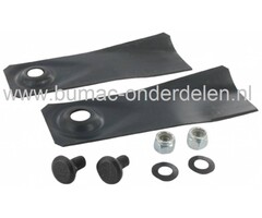 Victa Messet 17 Cm voor Grasmaaiers Pro 550 - Super 600 - Super 24", Mestipset van 2 stuks met bouten en moeren voor Loopmaaiers, Grasmaaimachines, Benzinemaaiers van VICTA, Maaimesjes Set van 2 met Bevestiging voor Victa Maaiers