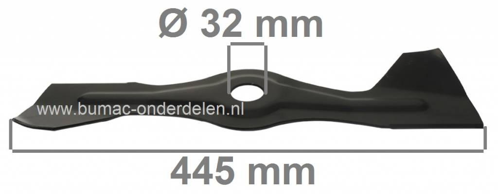 Mes 44,5 Cm WEIBANG, GARTENLAND Motormaaiers GLS 45 A, GLS 45 H, WB 435 SK AL V, WB 436 SB AL V, WB 454 HB 10, WB 454 SB 10, Weibang - Gartenland Grasmaaiermessen voor Benzinemaaiers, Cirkelmaaiers, Maaimessen, Maaibladen voor Loopmaaiers, Grasmach