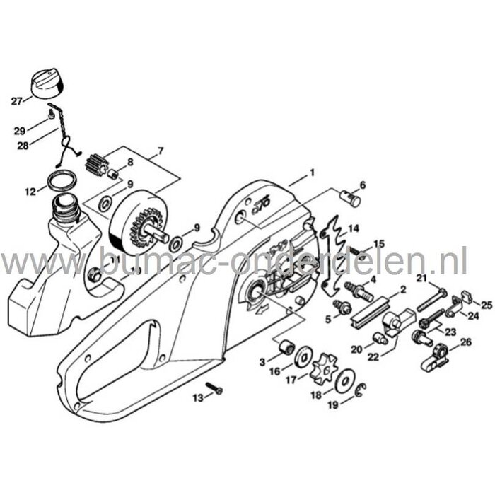 Tandwiel voor Stihl E140, E160, E180, MSE140C, MSE160C, MSE180C, MSE200C Electrische Kettingzaag, Motorzaag, Aandrijftandwiel voor Stihl E 140, E 160, E 180, MSE 140C, MSE 160C, MSE 180C, MSE 200C Electrische Kettingzaag, Motorzaag