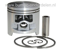 Zuiger Ø 52 mm STIHL 050 - 051 - TS50 - TS510, Kettingzaag, Motordoorslijper, Bandenzaag, Stihl Zuigerset Compleet met 2 Veren, Pistonpen en Borgclips voor Motorzaag, Doorslijpmachine, Motorslijper, Interne Motordelen STIHL