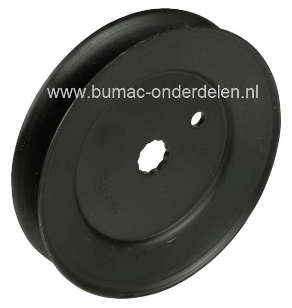 Maaidekpoelie MTD Zitmaaiers, Riemschijf voor Mesas, Lagerhuis van Mtd, CubCadet, Bolens, White, Wolf, Yardman, Etesia Tuintrekkers, Frontmaaiers met 50 Inch - 127 Cm Maaidek, Aandrijfschijf voor de Maaimessen, Pouly, 17AF2ACP695