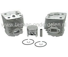 Cilinder Ø 46 mm voor Stihl Bosmaaiers FS 420 L, FS 550 L, Stihl Cylinderset Compleet met Zuiger, Zuigerveren, Pistonpen, Borgclips, FS420, FS420L, FS550, FS550L Bermmaaiers, Strimmers, Trimmers, Complete Cilinders, Stihl Interne Motordelen 2 onderdeel