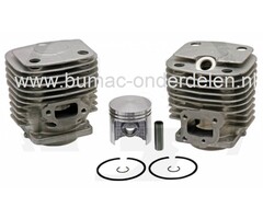 Cilinder met Zuiger Ø 47 mm voor Dolmar 309 Motorslijper, Bandenzaag, Doorslijper Cylinder Compleet met Zuiger, Pistonpen, Zuigerveren en Borgclips voor Dolmar en Makita