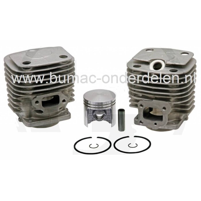 Cilinder met Zuiger Ø 47 mm voor Dolmar 309 Motorslijper, Bandenzaag, Doorslijper Cylinder Compleet met Zuiger, Pistonpen, Zuigerveren en Borgclips voor Dolmar en Makita