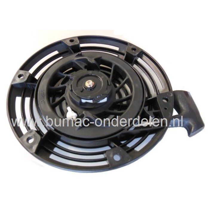 Handstarter voor Briggs & Stratton Motoren met Verticale Krukas op Benzinemaaiers, Grasmaaiers, Gazonmaaiers, B&S Handstarters Compleet, Briggs and Stratton Repeteerstarters voor Motormaaiers, Loopmaaiers, Duwmaaiers