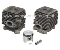 Stihl Cilinder 34 mm met Zuiger, Zuigerveren en Pisontpen Compleet voor FS 45, FS 55, BR 45, KM 55, HL 45, HS 45, SH 55, SH 85, FC 55 Bosmaaiers, Bermmaaiers, Strimmers, Bladblazers, Bladzuigers, Kantensnijders, Heggenscharen, Multitool, STIHL Cylinderset