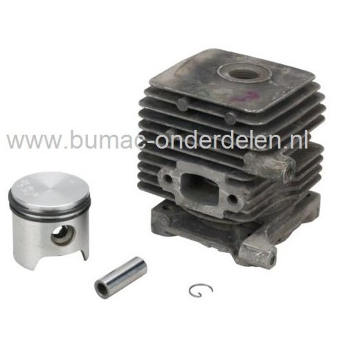 Stihl Cilinder 34 mm met Zuiger, Zuigerveren en Pisontpen Compleet voor FS 45, FS 55, BR 45, KM 55, HL 45, HS 45, SH 55, SH 85, FC 55 Bosmaaiers, Bermmaaiers, Strimmers, Bladblazers, Bladzuigers, Kantensnijders, Heggenscharen, Multitool, STIHL Cylinderset