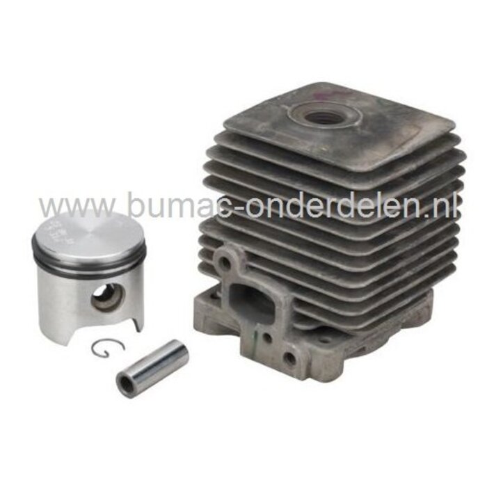 Stihl Cilinder 34 mm met Zuiger, Zuigerveren en Pisontpen Compleet voor FS 45, FS 55, BR 45, KM 55, HL 45, HS 45, SH 55, SH 85, FC 55 Bosmaaiers, Bermmaaiers, Strimmers, Bladblazers, Bladzuigers, Kantensnijders, Heggenscharen, Multitool, STIHL Cylinderset