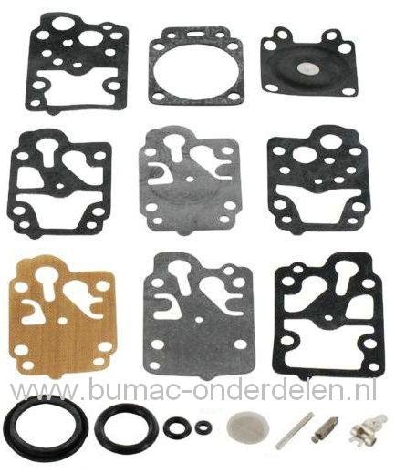 Walbro Membraan set voor Carburateur op Bosmaaier, Kettingzaag, Strimmer, Motorzaag, Heggenschaar, Bladblazer van o.a. Echo, Husqvarna, Kawasaki, Robin, Shindaiwa en Tanaka, Walbro K10WY Membraanset