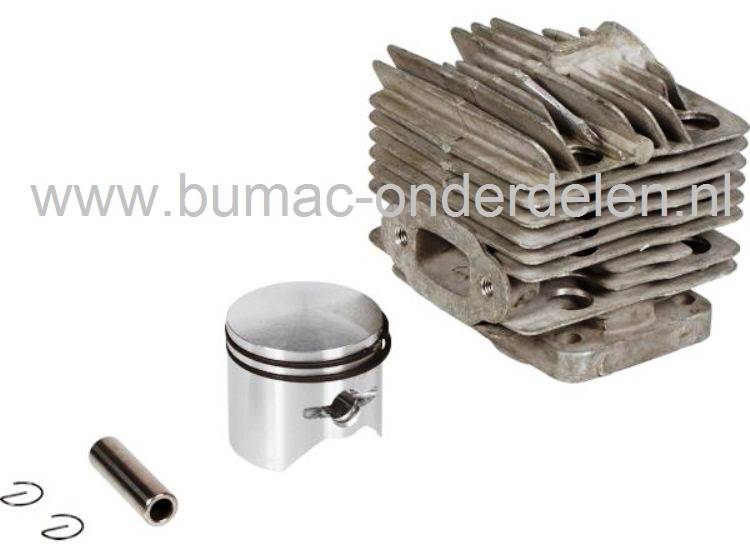 Cilinder met Zuiger voor Stiga, Castelgarden, Alpina en Mountfield Bosmaaier, Strimmer, Stiga ST225J, ST29J, SB25J, SB25D, SB27J, SB29J, ST291, Castelgarden XR25J, XB28, Mountfield MT25J, MB25J, MT26, MB26, Alpina TR25J, Star 28