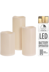 LED kaarsen - geschikt voor buiten - met timer - set van 3
