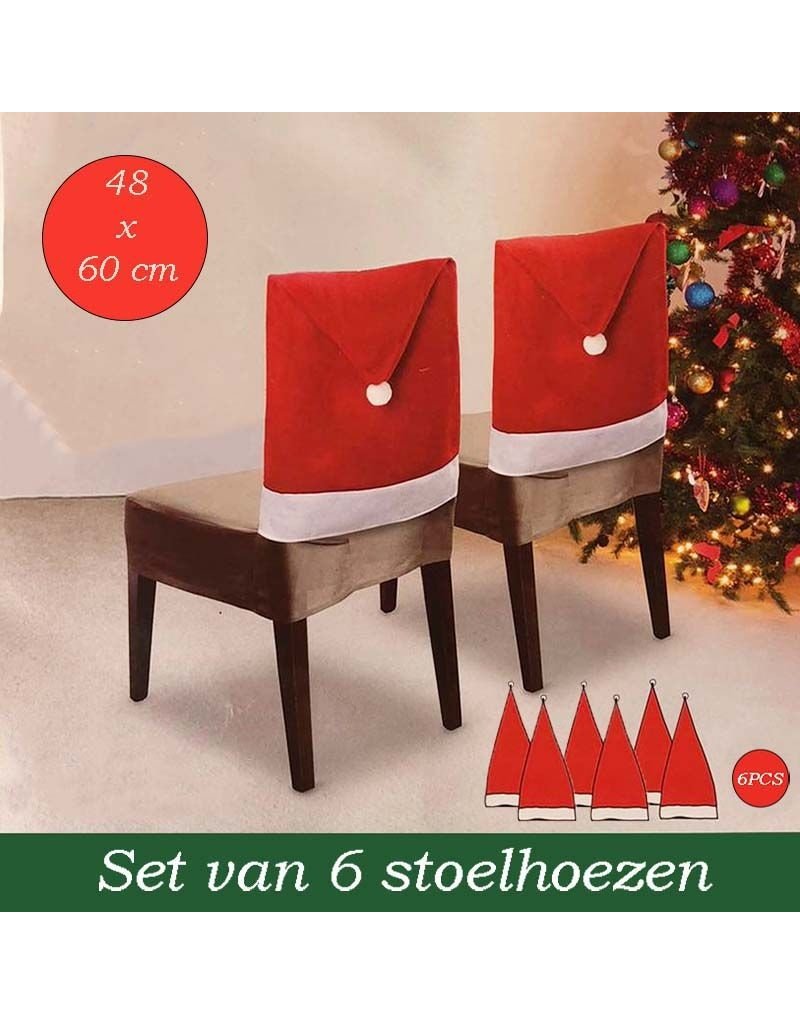 Kerst Stoelhoezen - 6 stuks