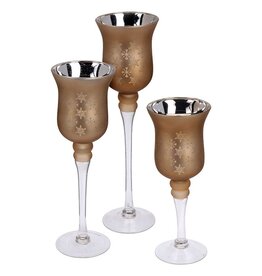 Home&Styling Home & Styling Set van 3 luxe kandelaren