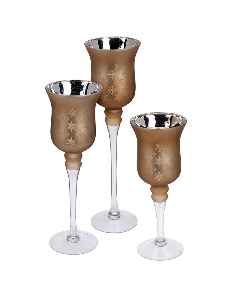 Home&Styling Home & Styling Set van 3 luxe kandelaren