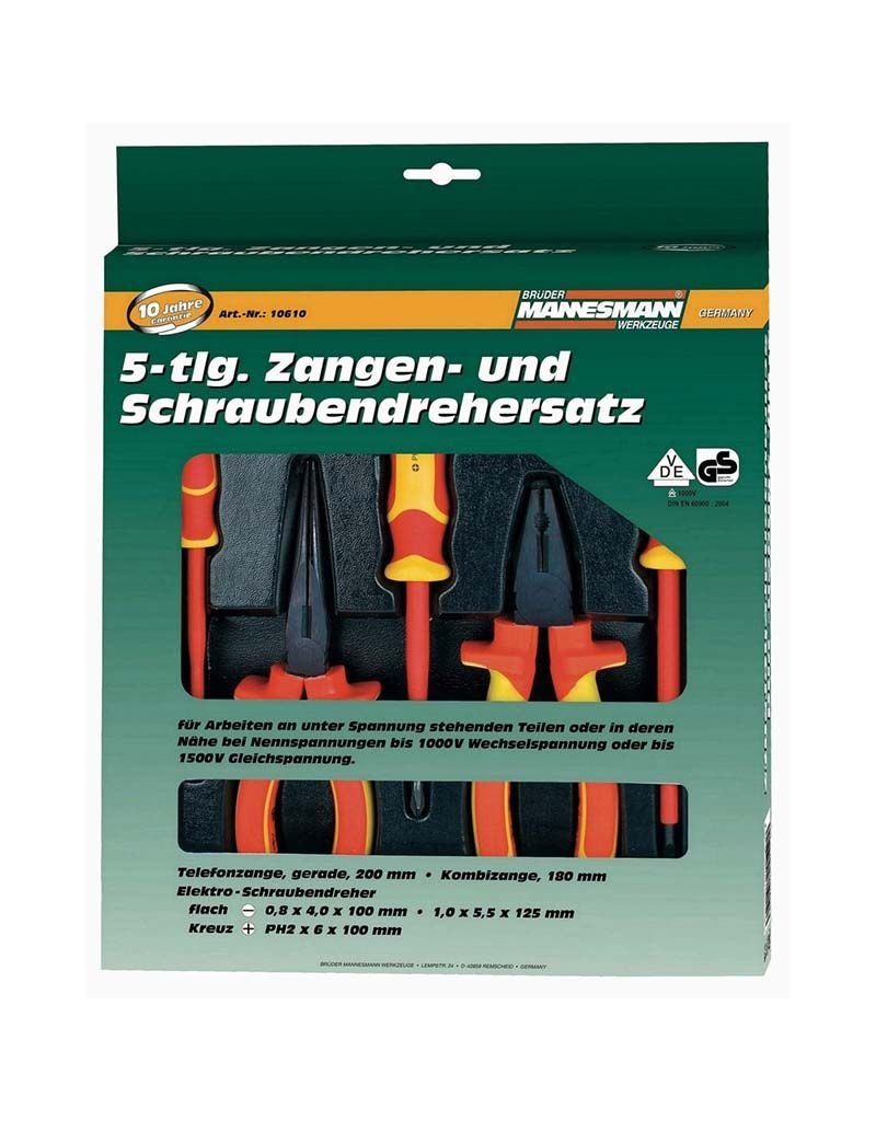 Brudermannesmann Brüder Mannesmann  VDE Elektro-gereedschapset  (5 dlg)