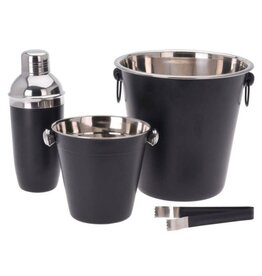 Excellent Houseware Barset 4-delig RVS - mat zwart