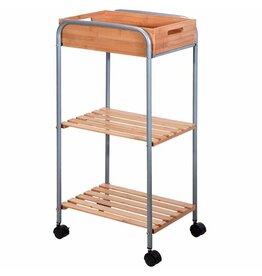 Bathroom Solutions Badkamertrolley bamboe / metaal