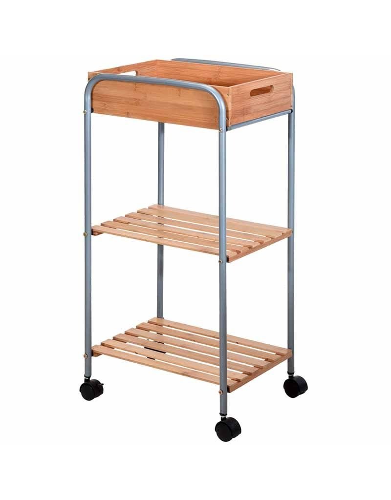 Bathroom Solutions Badkamertrolley bamboe / metaal