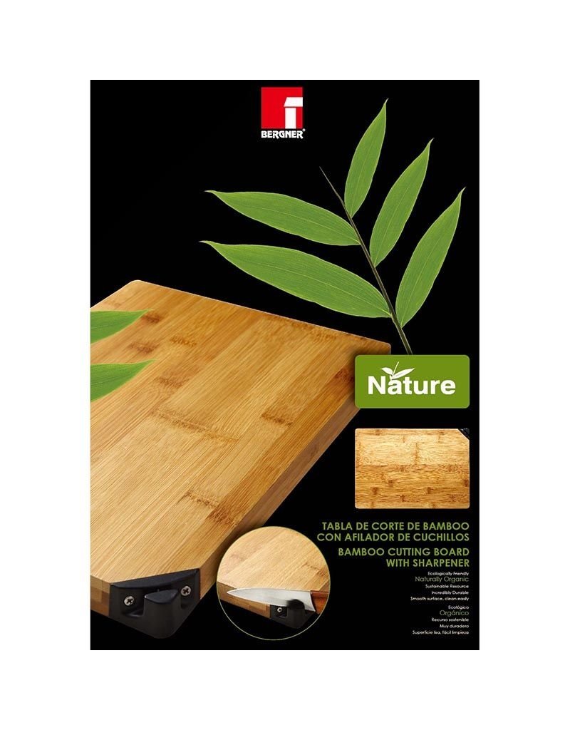 Bergner Bamboe snijplank met messenslijper