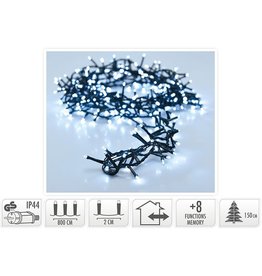 Micro Cluster 400 LED's - 8 meter - wit - 8 functies + geheugen