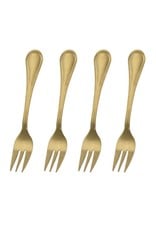 Excellent Houseware Gebaksvorkjes - 4 stuks - goudkleurig