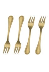 Excellent Houseware Gebaksvorkjes - 4 stuks - goudkleurig