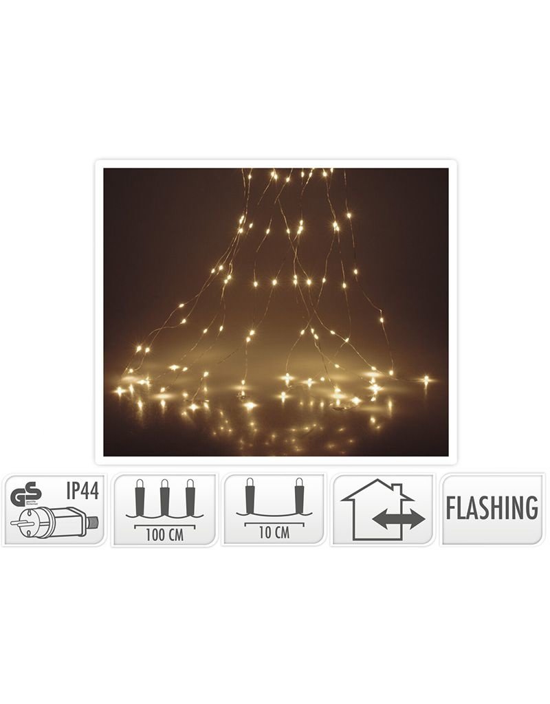 Cascadeverlichting met vuurvliegjeseffect - 100 led - warm wit