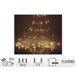 Cascadeverlichting met vuurvliegjeseffect  - 200 led - warm wit