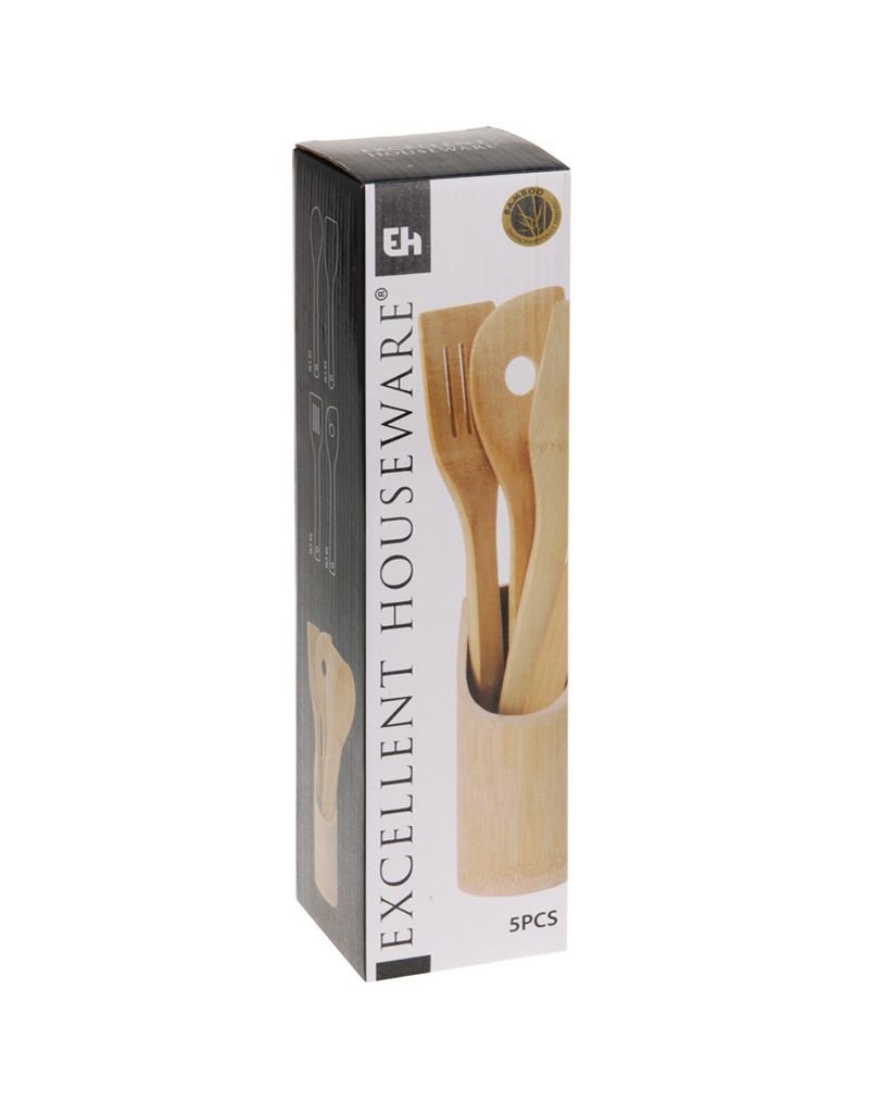 Excellent Houseware Bamboe Keukengerei - houten spatels
