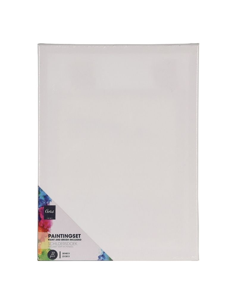 Artist Schilderpakket - 2 stuks Schildersdoeken + Acrylverf + Materialen