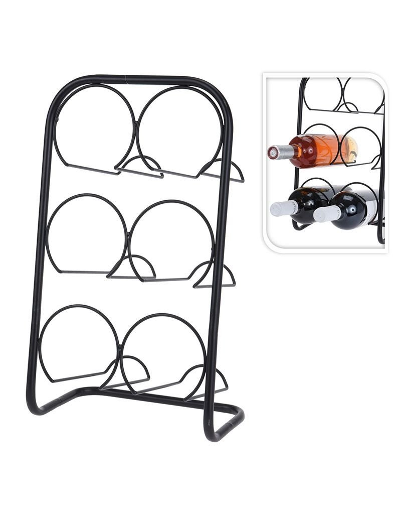 Home&Styling Metalen Wijnrek  voor 6 Flessen