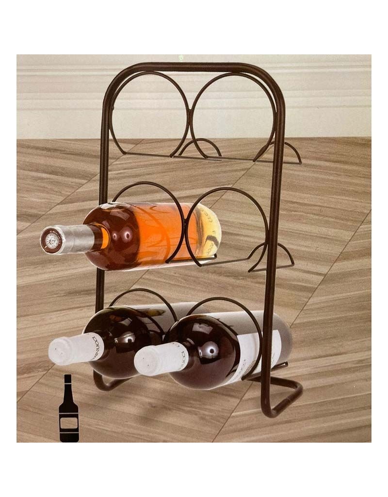 Home&Styling Metalen Wijnrek  voor 6 Flessen