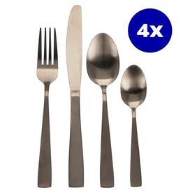 Excellent Houseware Bestekset RVS 16-delig - Mat Goud Gekleurd