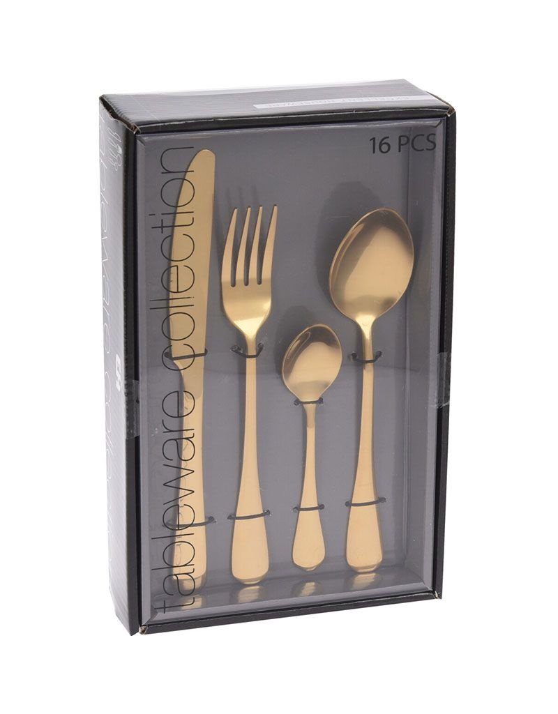 Excellent Houseware Bestekset 16-dlg - goud