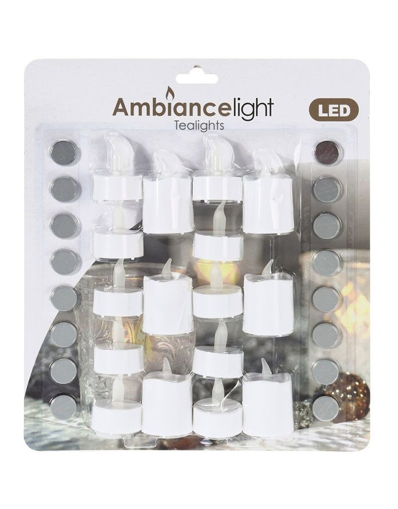 Ambiance Theelichtjes LED - set 16 stuks - groot en klein