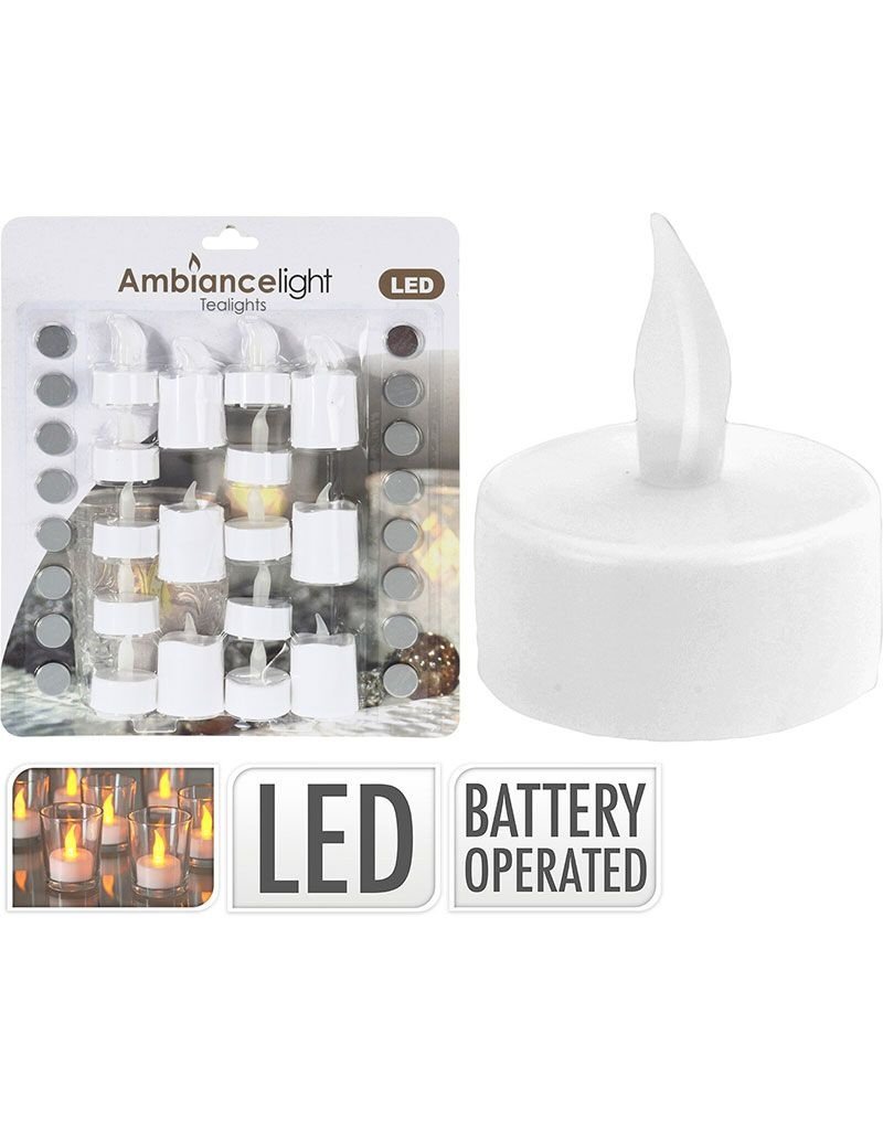 Ambiance Theelichtjes LED - set 16 stuks - groot en klein