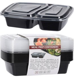 Meal Prep Bakjes 10 stuks - 2 compartimenten