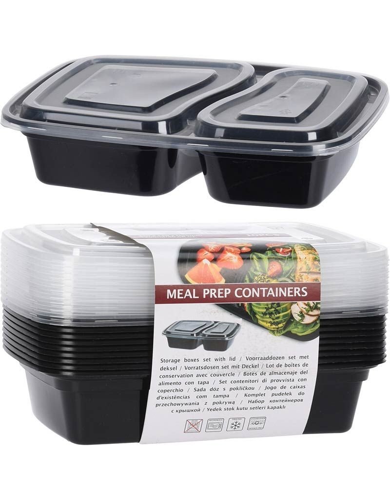 Meal Prep Bakjes 10 stuks - 2 compartimenten