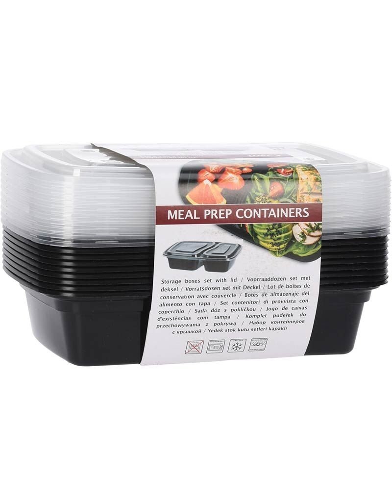 Meal Prep Bakjes 10 stuks - 2 compartimenten