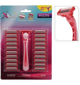 XQ Fresh Scheermes Dames - Houder + 21 Mesjes